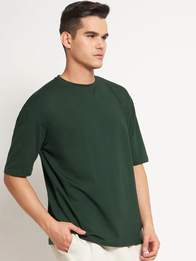 Olive - Drop Shoulder T-shirt - Image 3