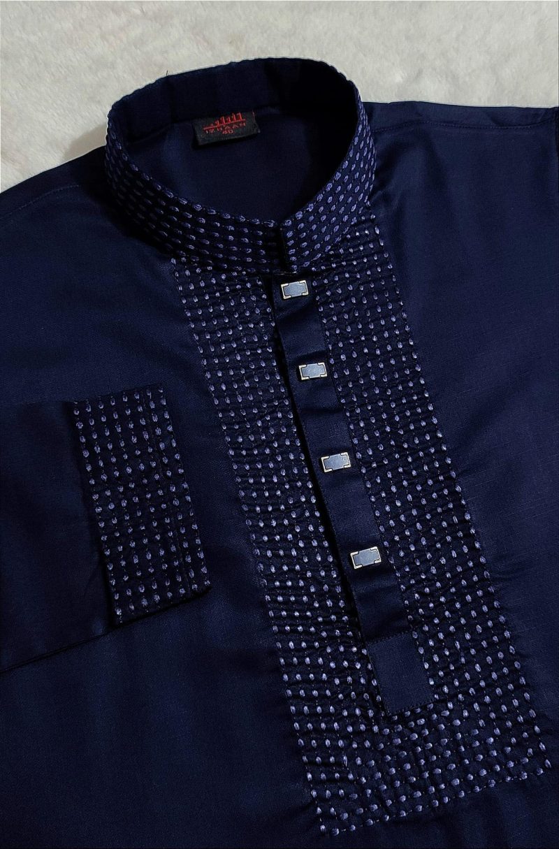 Premium Panjabi - Navy Blue - Image 2