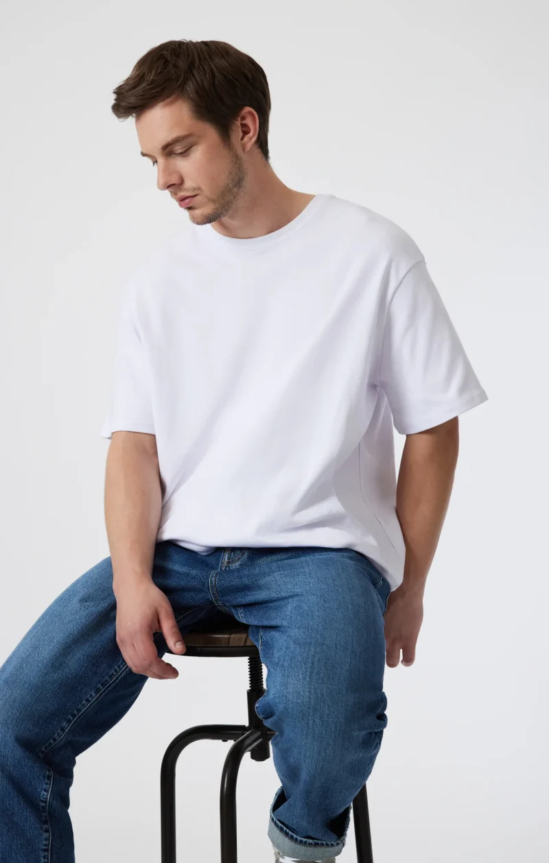 White - Drop Shoulder T-shirt - Image 2