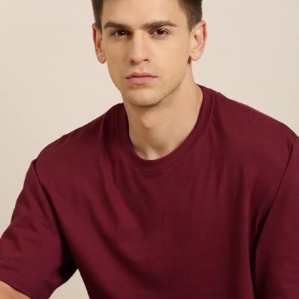 Deep Maroon - Drop Shoulder T-shirt