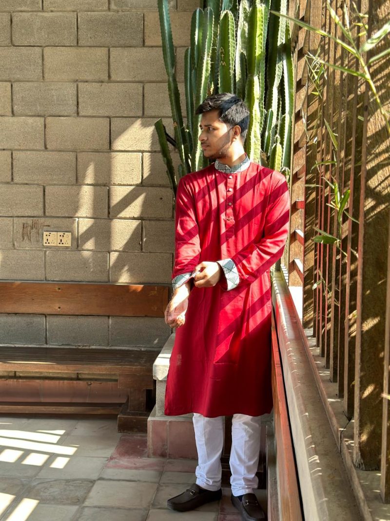Panjabi - Red - Image 3