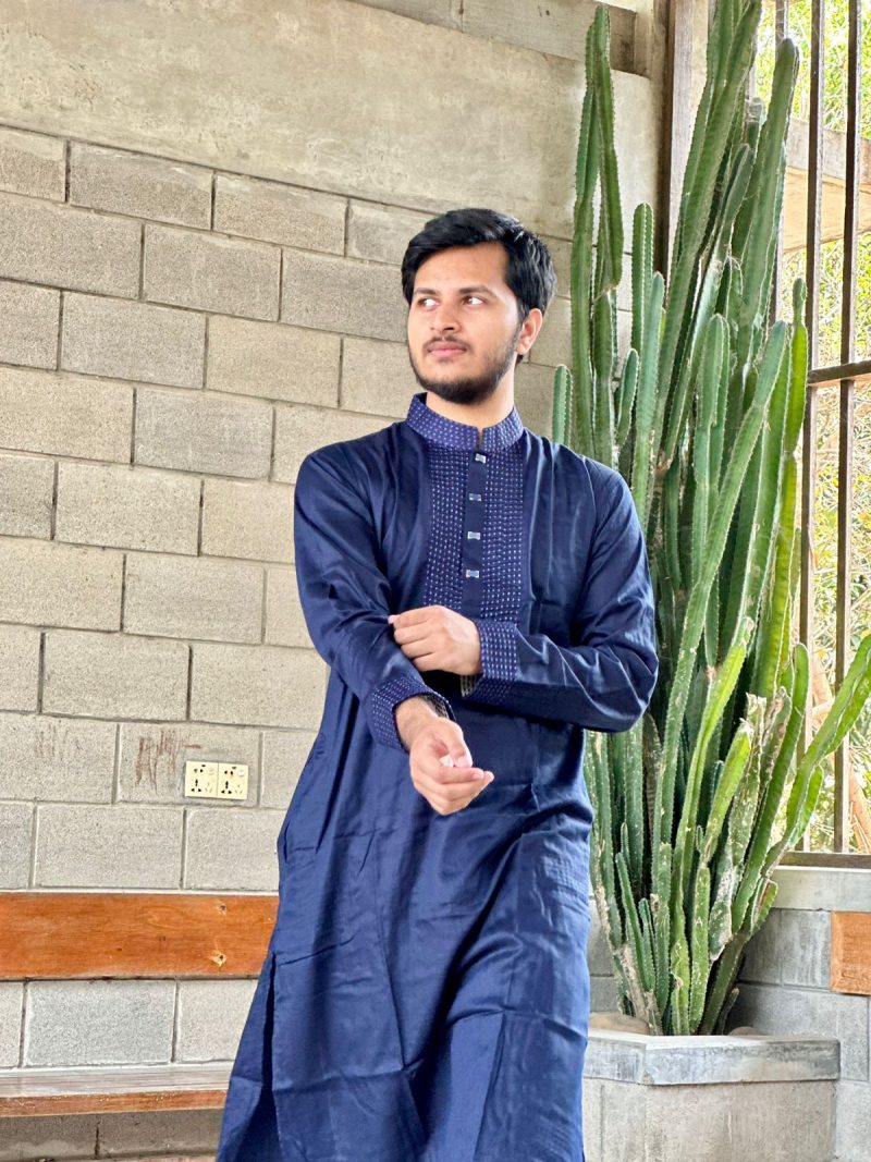 Premium Panjabi - Navy Blue - Image 5