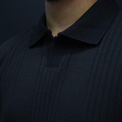 Spicy Black - Textured Polo Shirt