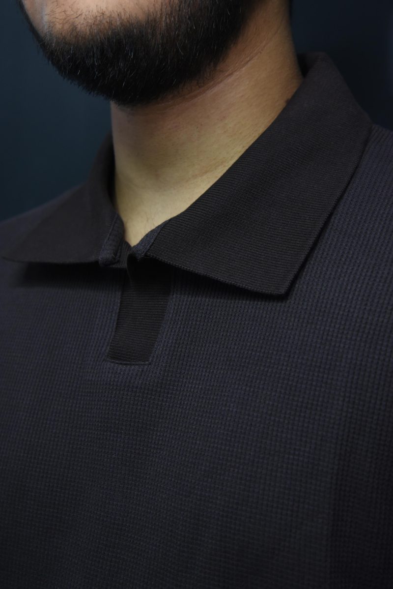 Chocolate - Textured Polo Shirt