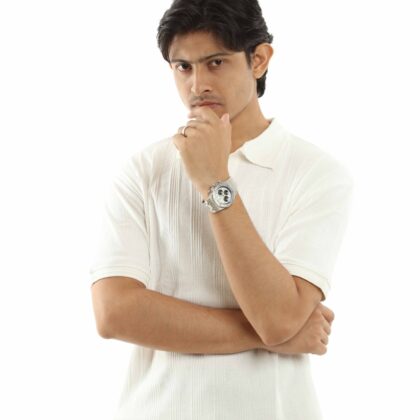 Spicy White - Textured Polo Shirt