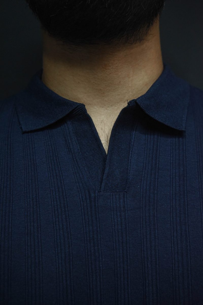 Spicy Navy - Drop Shoulder Oversized Polo Shirt - Image 2