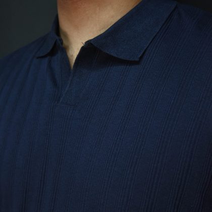 Spicy Navy - Drop Shoulder Oversized Polo Shirt
