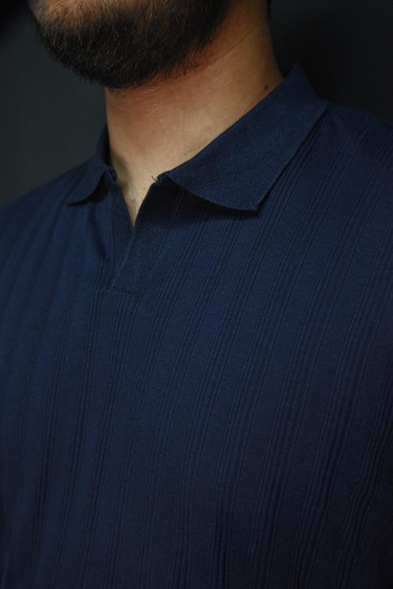 Spicy Navy - Drop Shoulder Oversized Polo Shirt