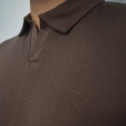 Coffee - Ribbed Polo Shirt