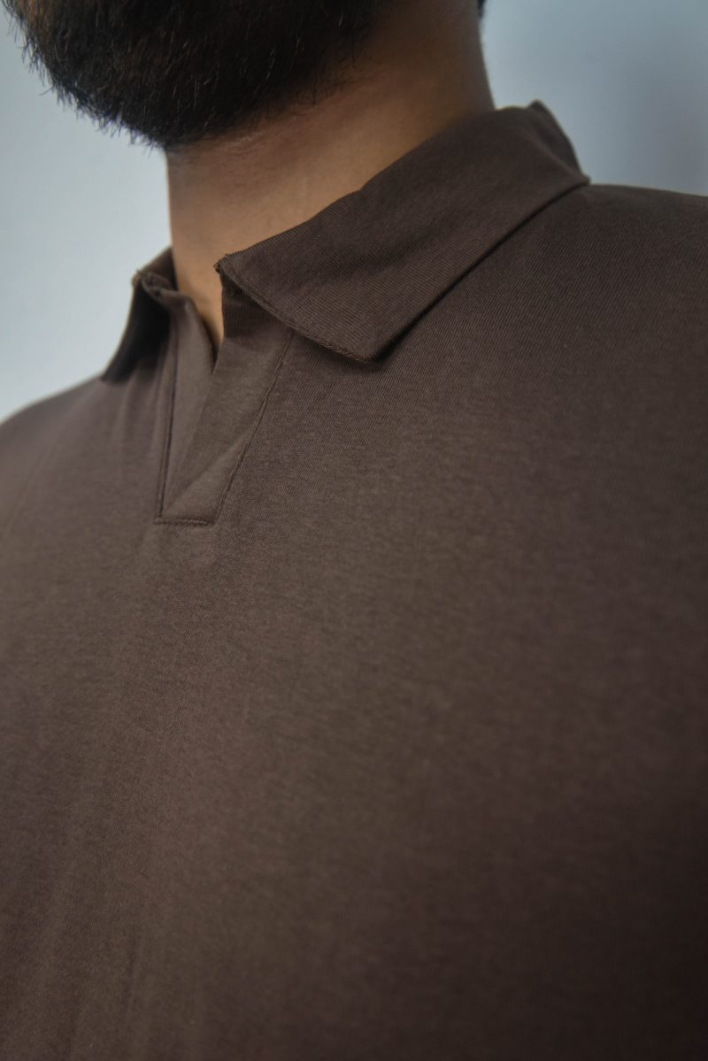 Coffee - Ribbed Polo Shirt