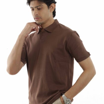 Coffee - Ribbed Polo Shirt