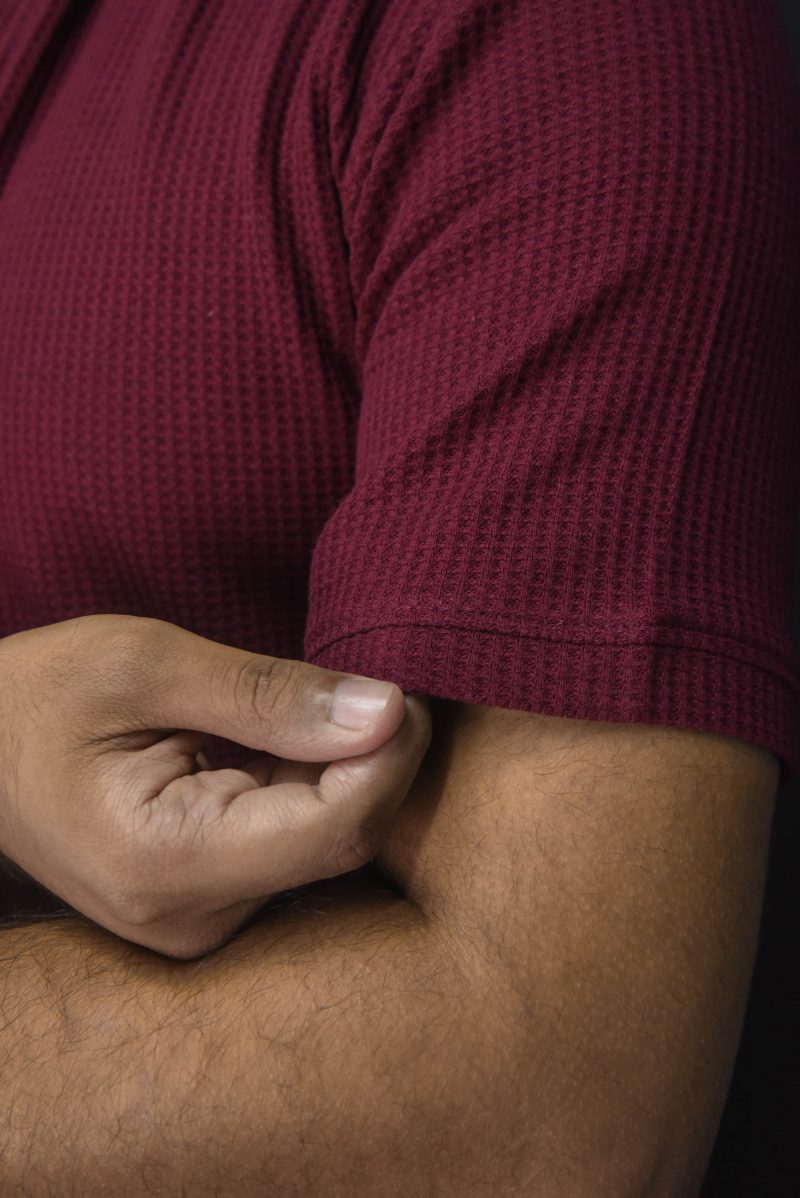 Maroon - Body Fit Textured Polo Shirt - Image 2