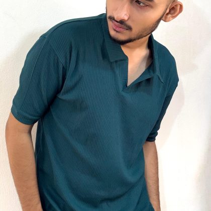 Sea Green - Textured Polo Shirt