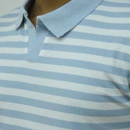 Sky & White - Stripe Polo Shirt
