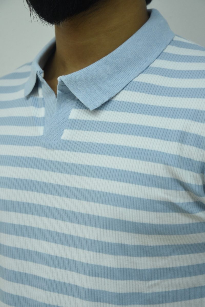 Sky & White - Stripe Polo Shirt