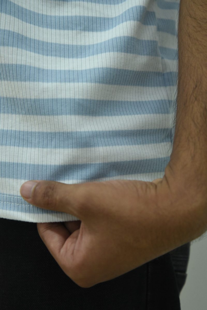 Sky & White - Stripe Polo Shirt - Image 3