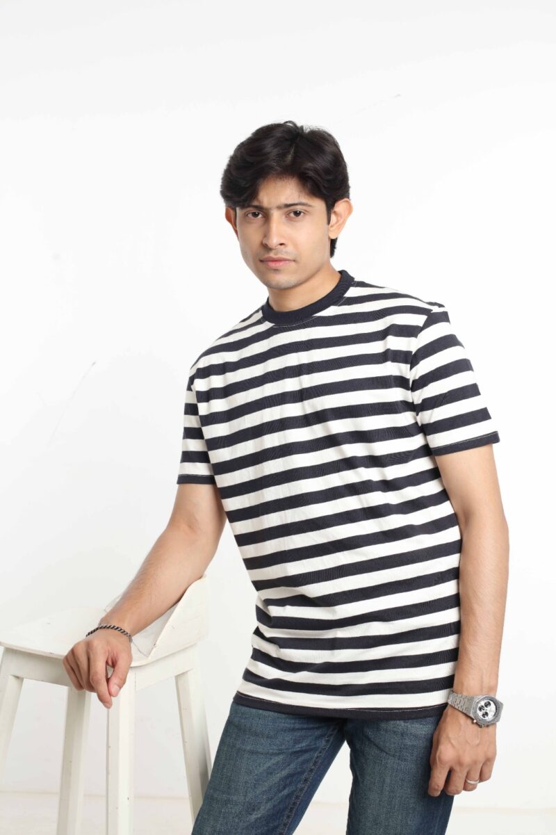 Black Stripe - Half Sleeve Tee - Image 3