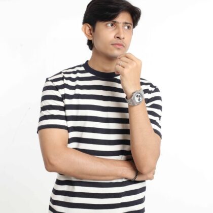 Black Stripe - Half Sleeve Tee