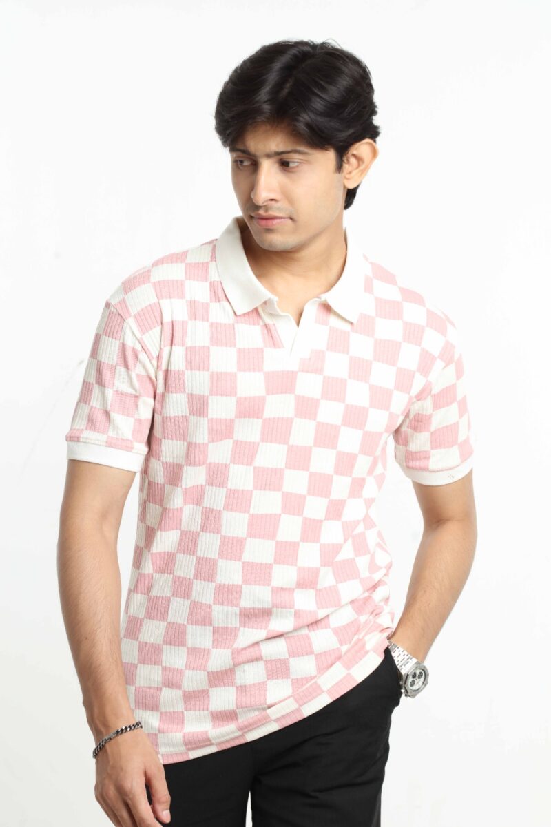 Square Pink - Executive Polo Shirt - Image 4