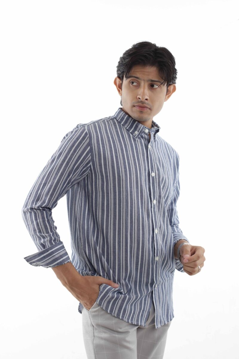 Vertical Stripe - Casual Printed Shirt - Image 4