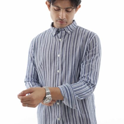 Vertical Stripe - Casual Printed Shirt