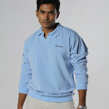 Sky - Full Sleeve Textured Polo Shirt