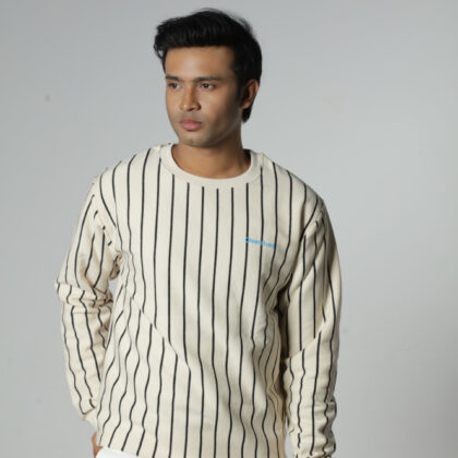 Cream & Black Stripe - Unisex Sweatshirt