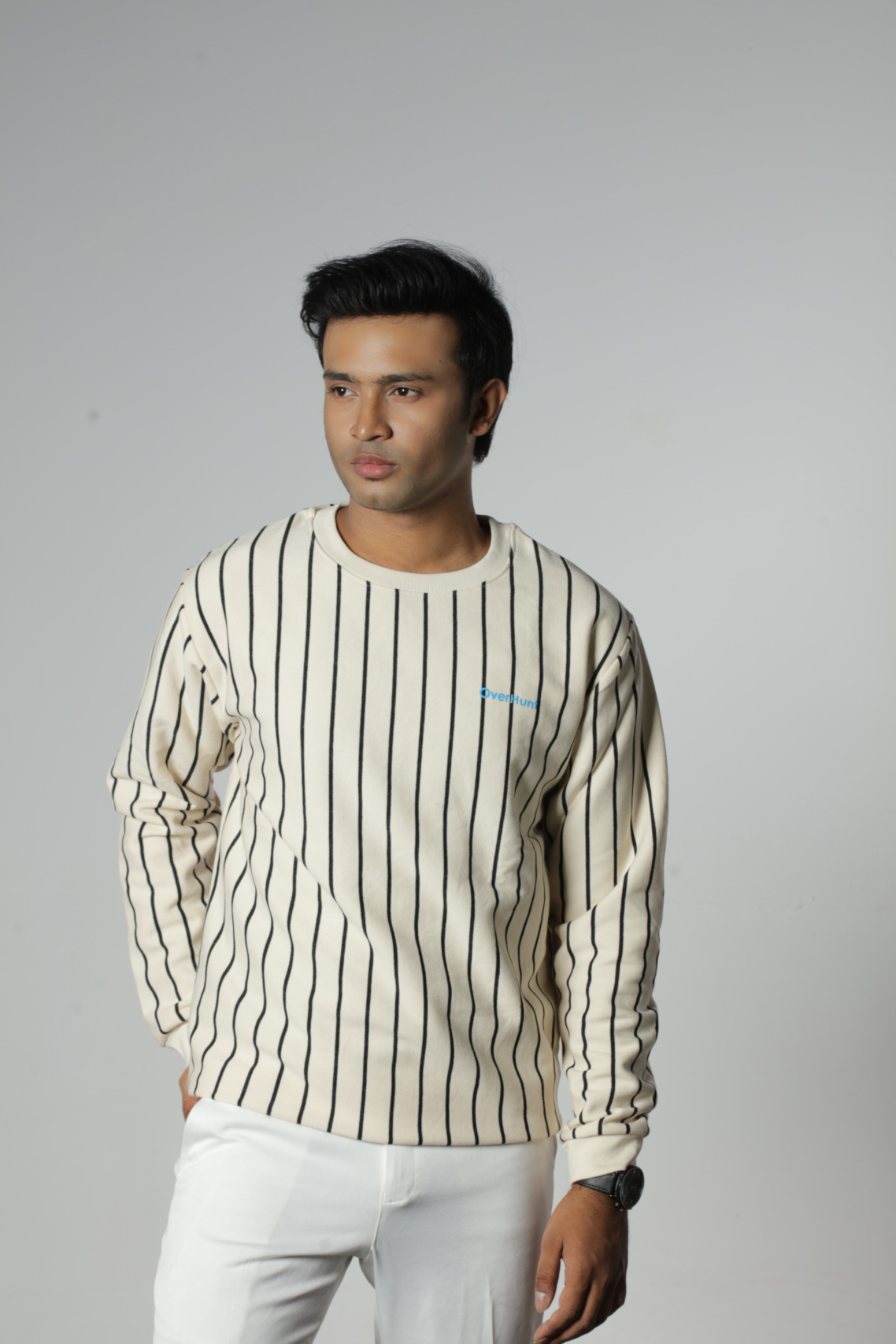 Cream & Black Stripe - Unisex Sweatshirt